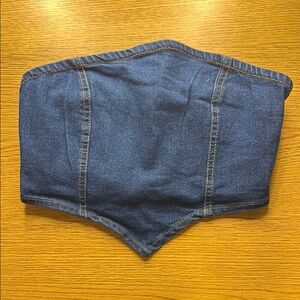 Denim Blue Strapless Top